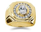 0.72 ctw Men's Diamond Ring in 14K Yellow Gold