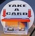 Vehicle Business Card Bin with Lid and Round Take a Card Magnet Holds 3.5