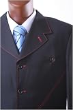 Mecca - Men's Superior 150's Single Breasted 4 Button Black Tone on Tone Pinstripe Vested Dress Suit with Wide Leg Pants