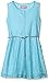 Dream Star Girls' Little Lace Lined Button Front Dress with Metallic Braided Belt