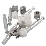 Amico Furniture Panel Connector 0.44" Dia Cam Fittings + Dowels + Pre-inserted Nuts 5 Sets