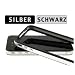 Schutzh�lle f�r iPhone 4 ..::: SILBER - SCHWARZ :::.. mit METALLBUTTON