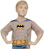 DC Comics Batman Muscle Costume Distressed Toddler Boys Top Tee Shirt 2T-4T