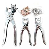 Buy 3 set chrome Leather Hole Punch Hand Pliers Belt Holes Punches Plastic Rubber
