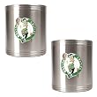 Boston Celtics 2pc Stainless Steel Can Holder Set - Primary Logo NBA Basketball