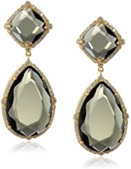 Freida Rothman Belargo Jewelry Large Double Olive Cubic Zirconia Gem Drop Earrings