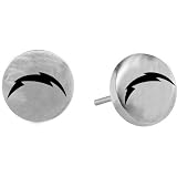 Team Titanium San Diego Chargers Steel Button Logo Earrings