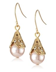 Lenora Dame "Romantic" Vintage Blush Drop Earrings