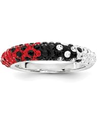 Sterling Silver Swarovski Elements Cincinnati Spirit Domed Ring