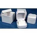2 White Leather Earring & Pendant Jewelry Gift Boxes