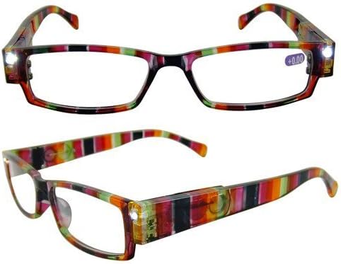 Eyebeamers 005-1.25 LED Lighted Reading Glasses - Rainbow - Strength 1.25