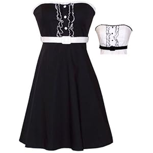 50's Rockabilly Tux Ruffle Sundress Holiday Dress JR Plus Size 50's Rockabilly Tux Ruffle Sundress Holiday Dress JR Plus Size