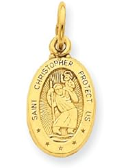 14k Gold Saint Christopher Medal Charm