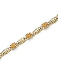 14kt Yellow Gold Oval Citrine Bracelet.