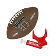 Wilson NFL MVP Junior Football with Pump and Tee, Brown