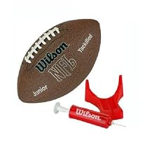 Wilson NFL MVP Junior Football with Pump and Tee, Brown