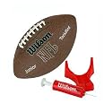 Wilson NFL MVP Junior Football with Pump and Tee, Brown
