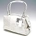 Coach Signature Stripe Patchwork Satchel 13497 silver white