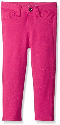 Hello Gorgeous Little Girls' Stretch French Terry 5 Pocket Jean Styled Pant, Light Pink, 2T
