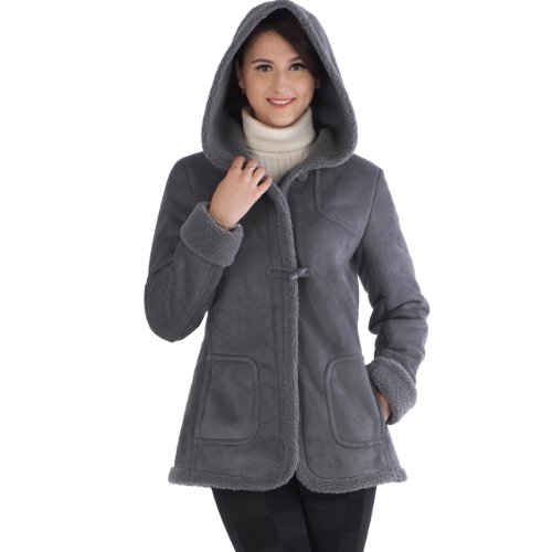 BGSD Women's Hooded Faux Shearling Toggle Coat product image