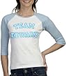 Team Edward Blue Sleeved Ladies Juniors T-shirt