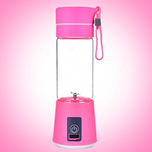 Mini Smoothie Blender Personal Juicer Extractor Glasses Cup- Portable Electric Usb Fruit Citrus Vegetable Juice Maker,380ml(Pink)