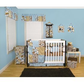 Trend Lab 4 Piece Crib Bedding Set- Geo Teal