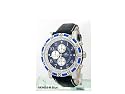Adee Kaye Nice Large Mens Chronograph Watch w/ Blue Dial