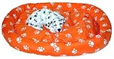 WILMA Hundebett XL 110 x 90cm Orange/Pfote #2035-3