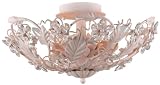 Crystorama 5316-BH, Abbie Round Crystal Semi Flush Ceiling Lighting, 6 Light, 360 Total Watts, Blush
