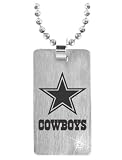Stainless Steel NFL Football CZ Dallas Cowboys Dog Tag Necklace 26