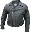 Men's Drum Dyed NAKED Cowhide PISTOL PETE Vented Motorcycle Jacket, Brass hardware Sizes 40-60