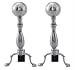 Satin Antique Solid Brass Medium Ball Andirons