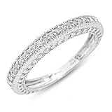 1/5 Carat T.W. Round Cut Diamond Women's Wedding Ring 14K White Gold Wedding Ring - Free Gift Box -