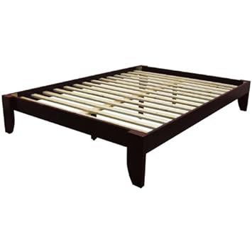 Epic Furnishings King Copenhagen All Wood Platform Bed Frame, Mahogany
