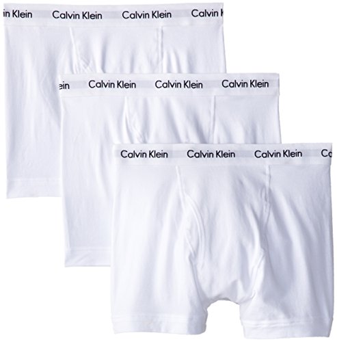 Calvin klein men s 3-pack cotton stretch trunk, white, …
