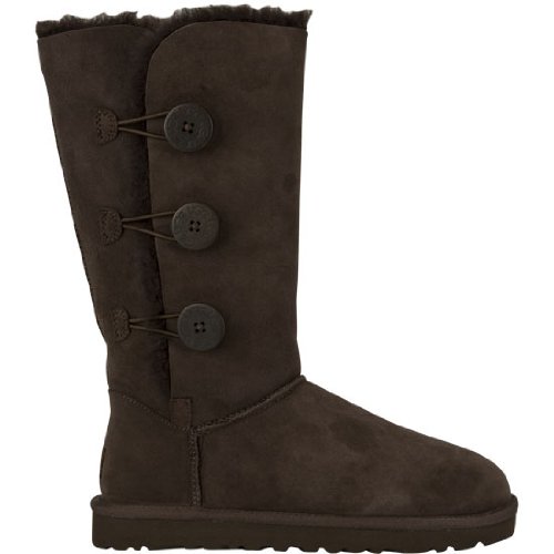 UGG Australia Women's Bailey Button Triplet Winter Boots,Chocolate,5 US