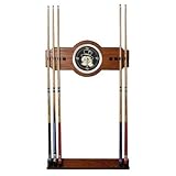 IMAGE OF New Trademark Wake Forest University Wood And Mirror 2 Piece Medium Oak Veneered Wood Wall Cue Rack