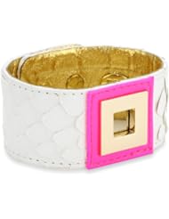 Ted Rossi "Extreme Neon" Python and Metal Square Soft Cuff Bracelet