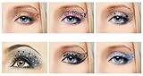 Bundle Monster 8pc Fashionable Fun Temporary Eye Tattoo Makeup Crystal Gem Glitter Liner Packs- Butterfly, Wings, Star