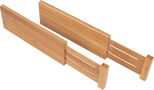 Bamboo Expandable Kitchen, Utility Drawer Dividers, Set of 2 by KitchInspirations