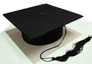 Tocco cappello da laureato lusso in tessuto anima rigida laurea nero