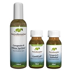 Native Remedies Congesto-K Pillow Spritzer, KiddieRub and ComfiCoff UltraPack