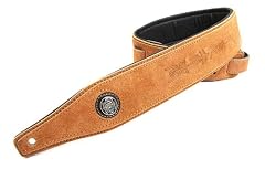 Gaucho Light Brown Embossed Suede Leather Guitar Strap for Electric/Acoustic/Bass Guitar