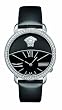 Versace Women's 93Q99D008 S009 Krios Black Enamel and Sunray Dial Patent Leather Watch by Versace