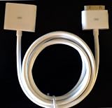 Dock White Extension Extender Cable for iPhone 4 iPod iPad 2 Long 100cm = 39.37 inches = 3.25ft Male to Female- Soft Flexible Thin Diameter - High Speed Sync & Charge Cable - Connect with Bose iHome Sony & other Dock Stations for Audio -1 YEAR WARRANTY