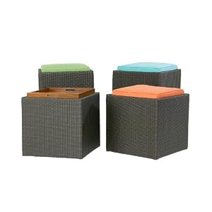 Chasm Square Accent Storage Table - Ocean by 