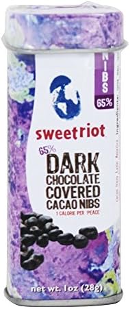 Sweetriot - Cacao Nibs Covered in 65% Dark Chocolate - 1 oz (Pack of 2)