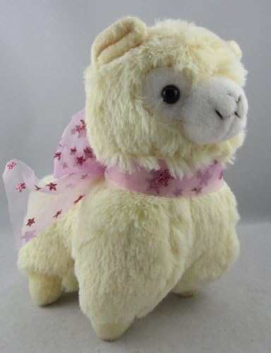 MKPLY NEW Cute Yellow Japan Amuse Arpakasso Alpacasso Alpaca Ribbon Small Plush Toy Doll Gift for Girl Kids