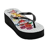 GOLDIE20 Women's Flip Flop Sandals Black Tattoo